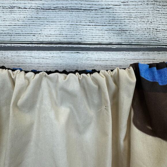 Zara Women's Ivory & Blue Floral Printed Pull On Midi Skirt Size Medium - Picture 8 of 9